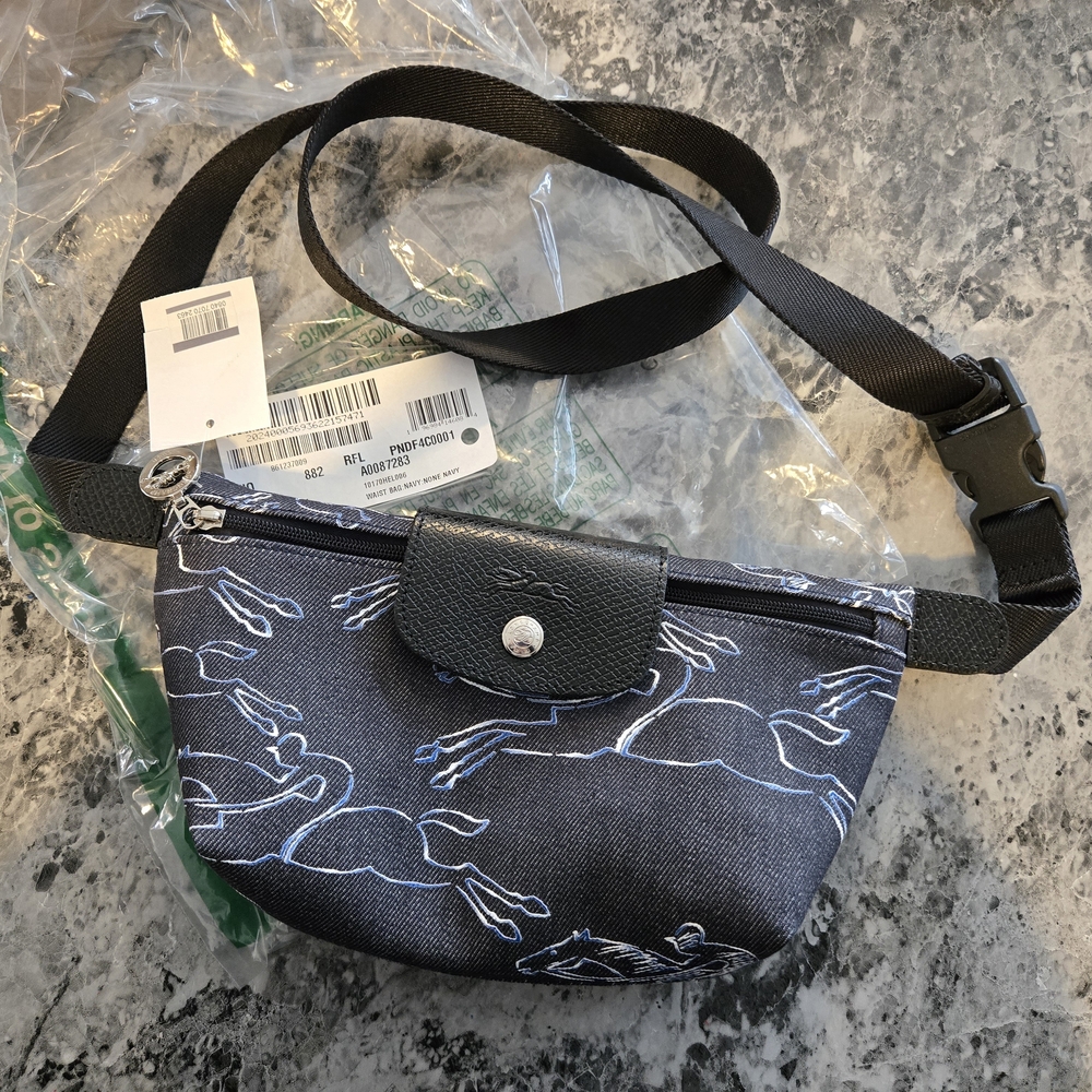 Black and White Horse Print Belt Bag